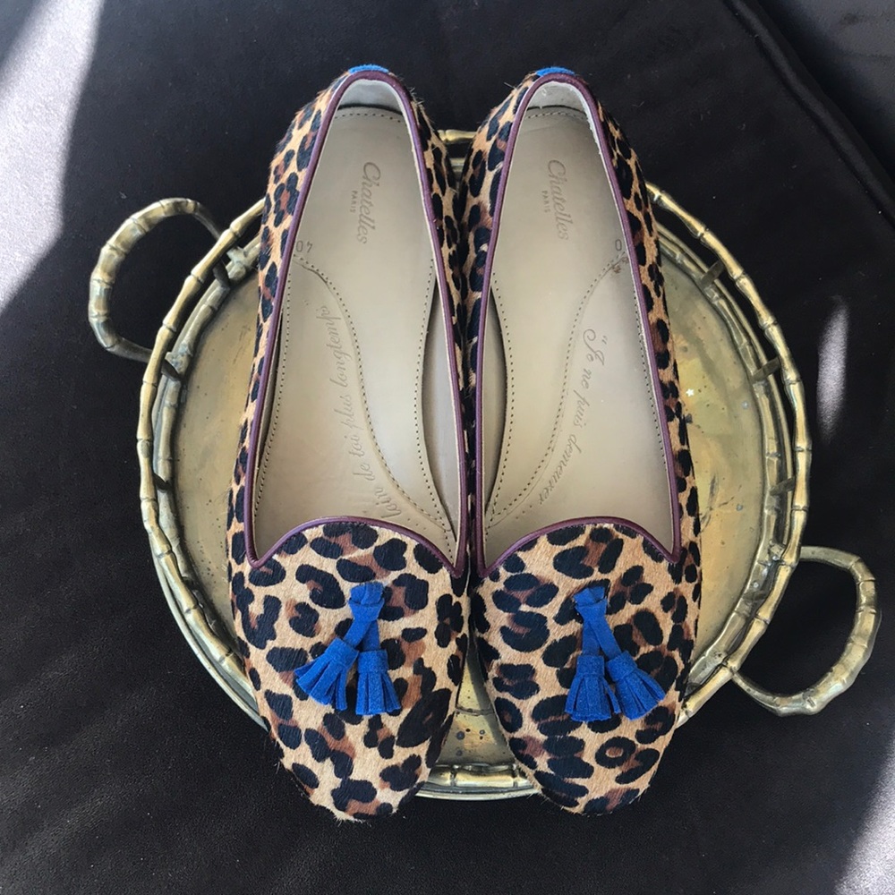 Leo cheetah print leather loafers